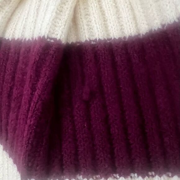 Express Ribbed Knit Oversized Scarf Multicolor Fringe Chunky Colorblock Cozy - Picture 8 of 10